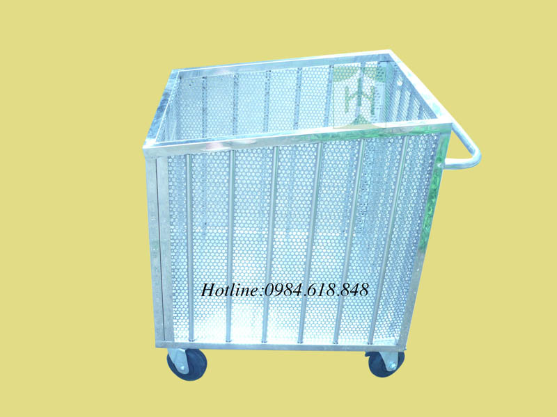 Xe đẩy đồ vải quây lưới inox,model:XI 410